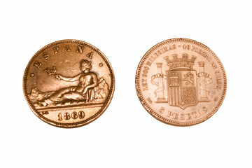 coin, silver, metal, means of payment, finance, round, spain, vi