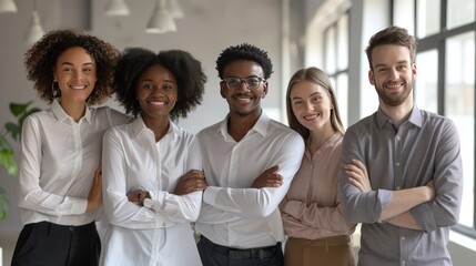 A group of people are smiling and posing for a photo