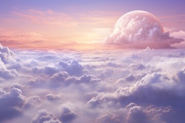 A beautiful landscape of a pink sky and clouds - obrazy, fototapety, plakaty