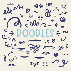 Handdrawn doodles vector elements set