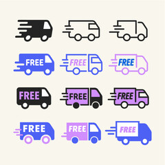 Free shipping truck icons