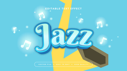 Blue yellow and white jazz 3d editable text effect - font style