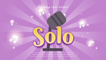 Purple violet yellow and white solo 3d editable text effect - font style