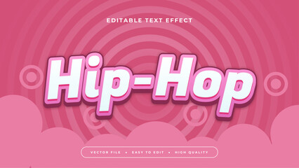 Pink and white hip-hop 3d editable text effect - font style