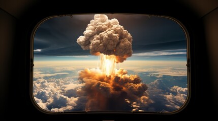 Astronaut's view of a nuclear explosion - obrazy, fototapety, plakaty