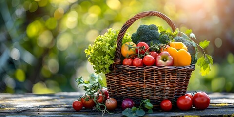 A Bountiful Basket of Fresh Local Produce from the Farmers Market Overflowing with Vibrant Colors and the Flavors of Nature s Goodness