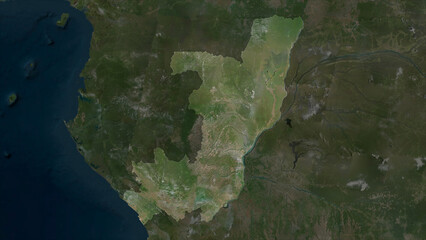 Republic of the Congo highlighted. High-res satellite map © zelwanka