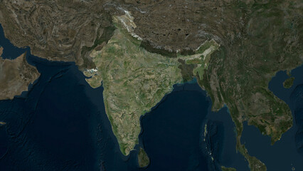 India highlighted. High-res satellite map © zelwanka