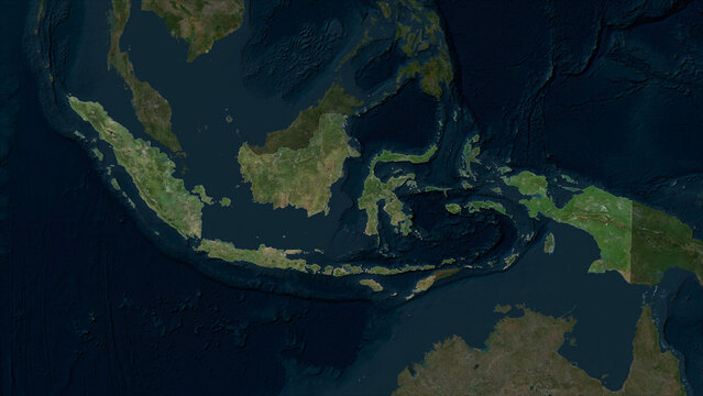 Indonesia highlighted. High-res satellite map