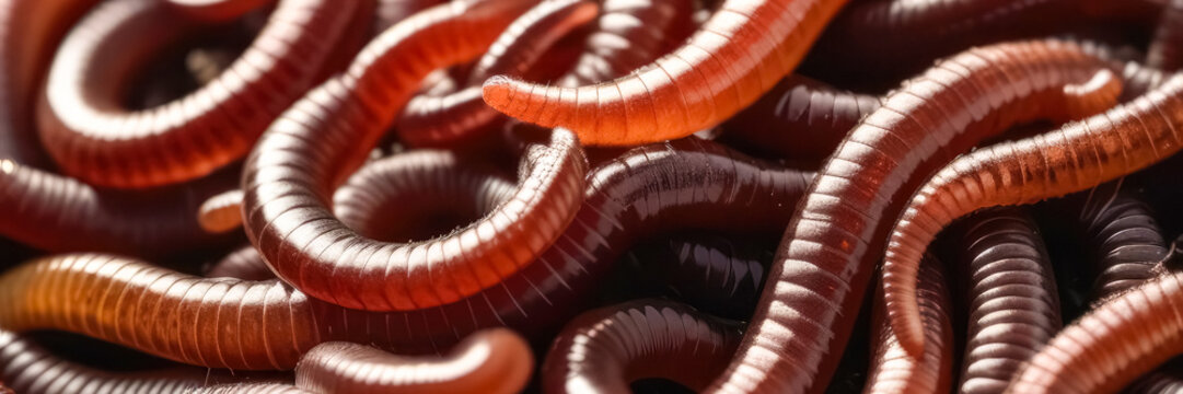 Background of earthworms intertwined with each other.