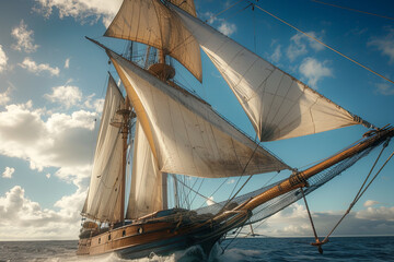 Shot of a historical sailing vessel
