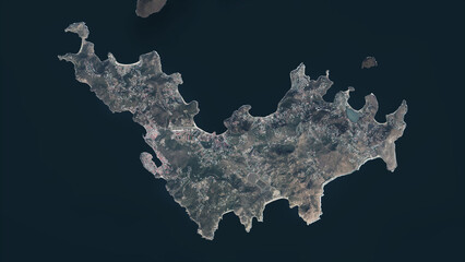 Saint Barthelemy highlighted. High-res satellite map