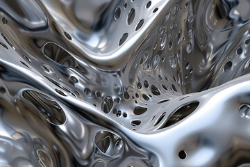 Abstract liquid metal background. 3d acrylic elegant waves
