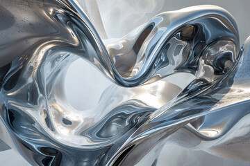 Abstract liquid metal background. 3d acrylic elegant waves