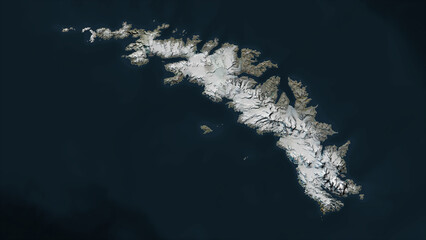 South Georgia - South Georgia and the South Sandwich Islands highlighted. High-res satellite map © zelwanka