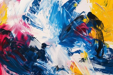 Vibrant Emotion: Abstract Art with Bold Brushstrokes - obrazy, fototapety, plakaty