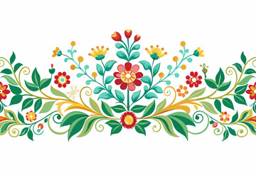 Seamless decorative floral border design vector illustration