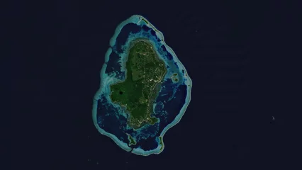 Fotobehang Wallis Island highlighted. High-res satellite map © zelwanka