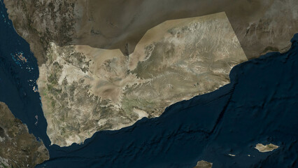 Yemen highlighted. High-res satellite map