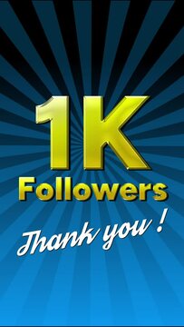 1k Followers Thank You animation
