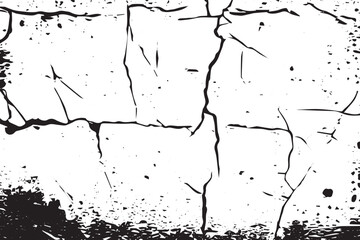 Grunge Abstract Halftone Texture of Cracked Concrete, Stone, or Asphalt