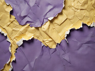 Torn Paper Collage Textures Offering a Minimalist Palette for Timeless Designs and Vintage Narratives. Purple Color.