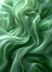 Obraz premium Soft Green Gradient with Blurred Waves: Professional Abstract Background Generative AI