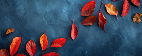 background of autumn leaves on a stone or wall