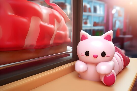 Isometric Bakery: A Cat's Whimsical Virtual Adventure in Pastry Paradise