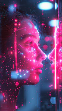 Emotion-sharing device, Neural Tech, Futuristic technology that lets users feel each others emotions, In a high-tech laboratory, Overcast, 3D render, Backlights, Lens Flare