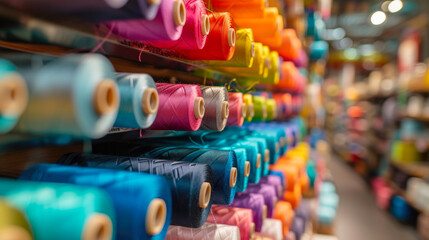 Threaded Beauty: Sewing Store Essentials - obrazy, fototapety, plakaty