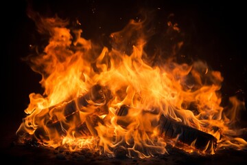 Fototapeta premium A large dancing bonfire at night