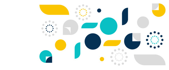 Colorful vector modern minimalist and simple abstract banner with memphis geometric style. For presentation background, banner, background, poster, certificate, annual report, cover