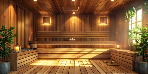 Aromatic Cedar Wood Sauna for Detoxification and Relaxation