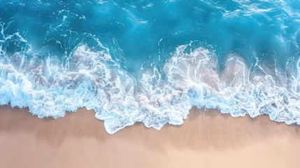 Foto auf Acrylglas Coast as a background from top view. Turquoise water background from top view. Summer seascape from air. Travel - image © millenius
