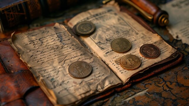 A diary where each entry adds a coin, showing the growth of investments over time.