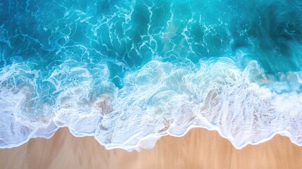 Coast as a background from top view. Turquoise water background from top view. Summer seascape from...