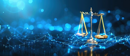 Attorney at law concept. Abstract and futuristic legal scales