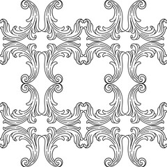 Floral pattern in baroque style. Decorative curling plant. - 768911971