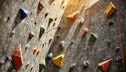 child climbing on the wall, wallpaper Climber boulder, sport background - Girl, climbing or bouldering in a climbing gym or climbing hall