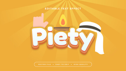 White yellow and orange piety 3d editable text effect - font style