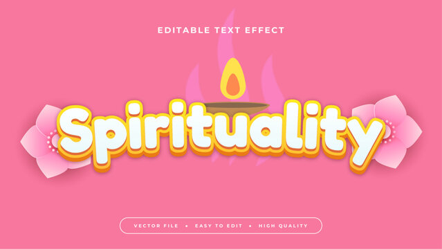 Pink white and yellow spirituality 3d editable text effect - font style