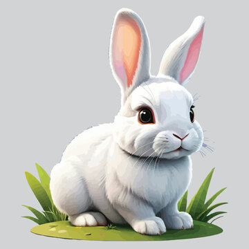 cute litte rabbit on white background