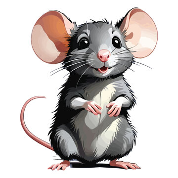 vector isolated of rat with white background