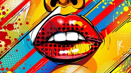sexy lips in pop art style