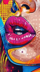 sexy lips in pop art style
