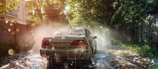 The car is washed in the afternoon