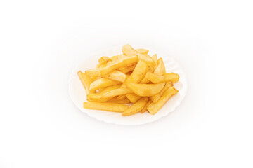 french fries on white background