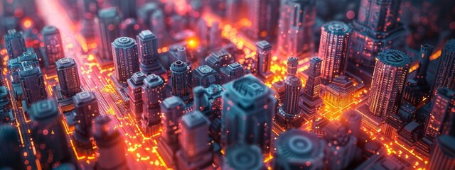 Naklejka premium image illustrating the rise of decentralized finance (DeFi), with smart contracts automating financial transactions without intermediaries.