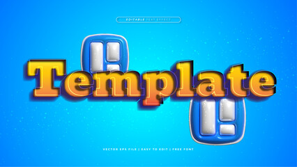Orange white and blue template 3d editable text effect - font style